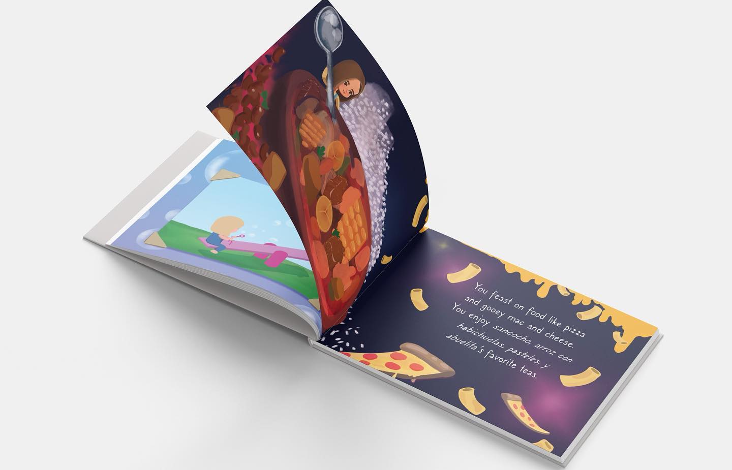 Interior spread from You’re Beautiful as Both celebrating foods from both cultures